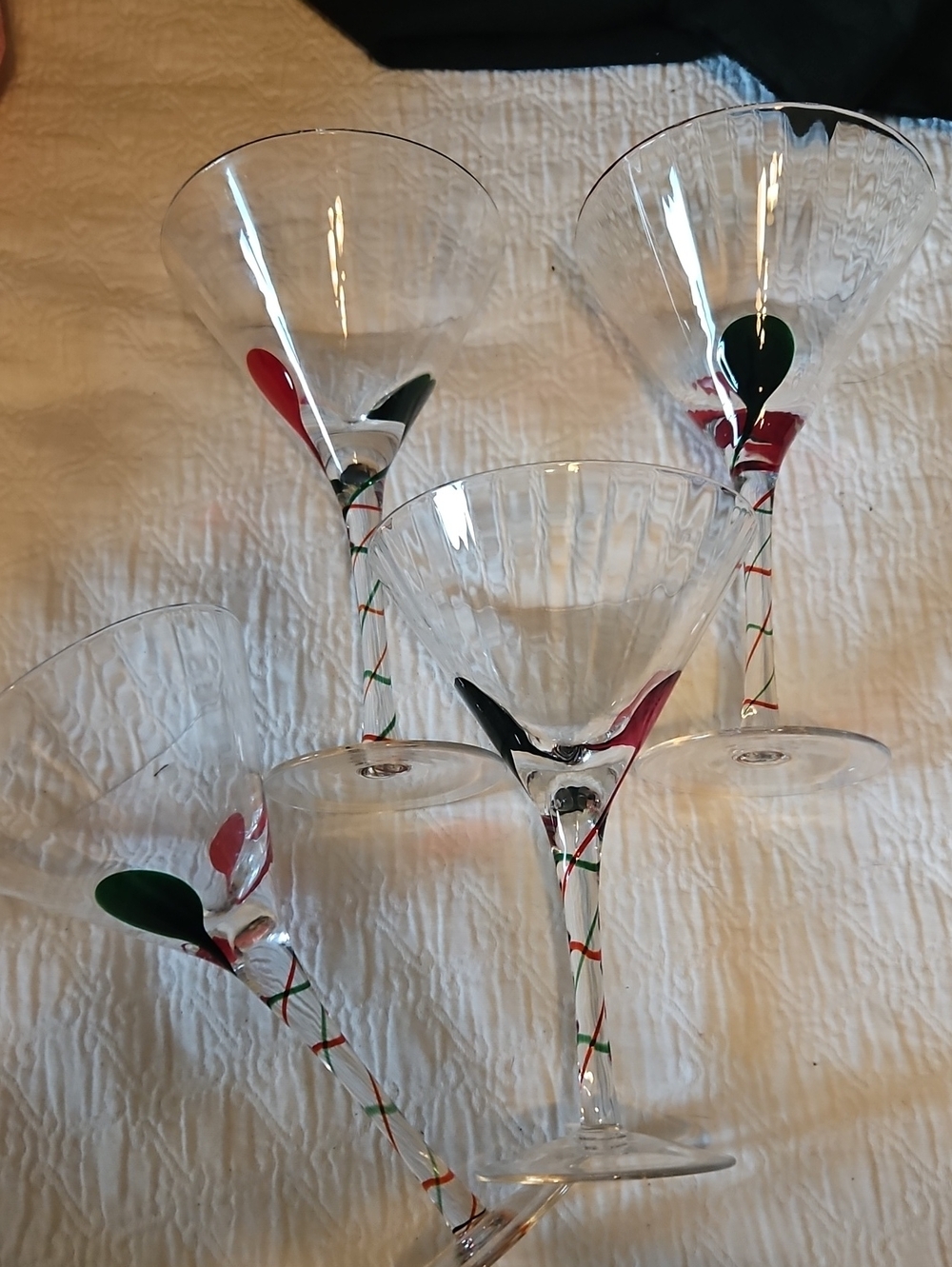 Pier 1 One vintage martini glass set of 4, Hand Blown